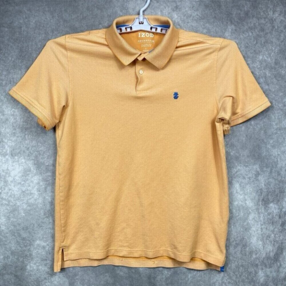 IZOD Advantage Performance Polo Shirt Mens Large Orange Natural Stretch Golf